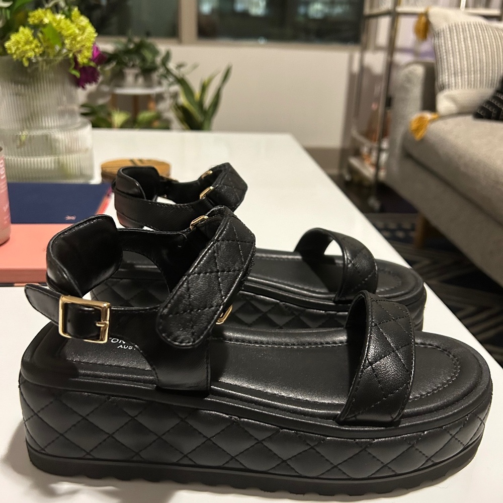 Tony Bianco “Zahara” Black Nappa Sandals